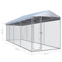 Miniatyr av produktbild för Hundkennel för utomhusbruk med tak 760x190x225 cm