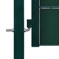 Produktbild för Trädgårdsgrind PVC och stål 100x124 cm grön