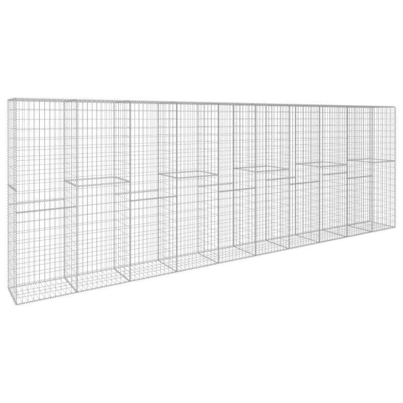 Produktbild för Gabionmur med lock galvaniserat stål 600x50x200 cm
