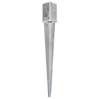 Produktbild för Jordspett 2 st silver 8x8x76 cm galvaniserat stål