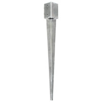 Produktbild för Jordspett 6 st silver 9x9x90 cm galvaniserat stål