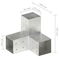 Produktbild för Stolpbeslag Y-form galvaniserad metall 81x81 mm