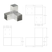 Produktbild för Stolpbeslag Y-form galvaniserad metall 81x81 mm