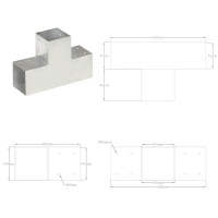 Produktbild för Stolpbeslag T-form galvaniserad metall 101x101 mm