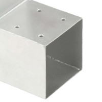 Produktbild för Stolpbeslag L-form galvaniserad metall 71x71 mm