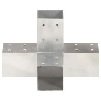 Produktbild för Stolpbeslag 4 st X-form galvaniserad metall 71x71 mm