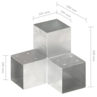 Produktbild för Stolpbeslag Y-form galvaniserad metall 101x101 mm