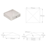 Produktbild för Stolphattar pyramid 6 st galvaniserad metall 91x91 mm