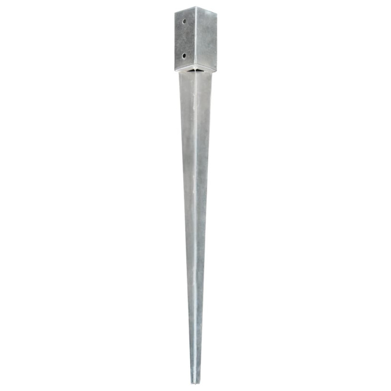Produktbild för Jordspett 6 st silver 7x7x90 cm galvaniserat stål