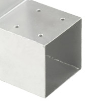 Produktbild för Stolpbeslag 4 st L-form galvaniserad metall 101x101 mm