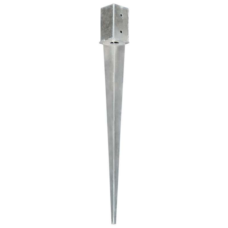 Produktbild för Jordspett 12 st silver 8x8x91 cm galvaniserat stål