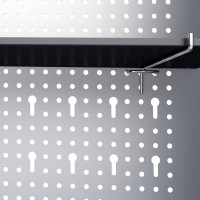 Produktbild för Väggmonterat verktygsskåp industriell stil metall grå och svart
