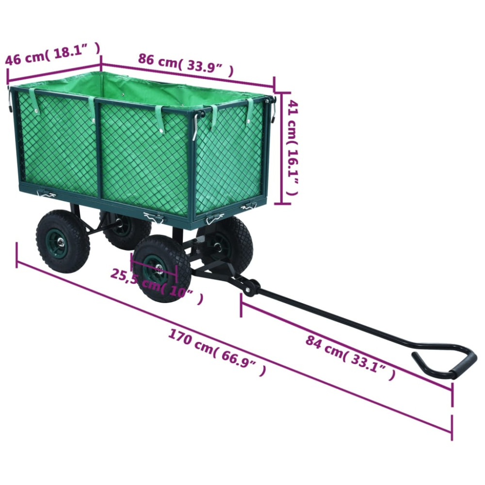 Produktbild för Trädgårdsvagn grön 350 kg
