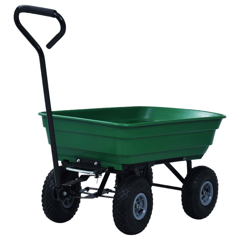 Produktbild för Trädgårdsvagn tippbar 300 kg 75L grön