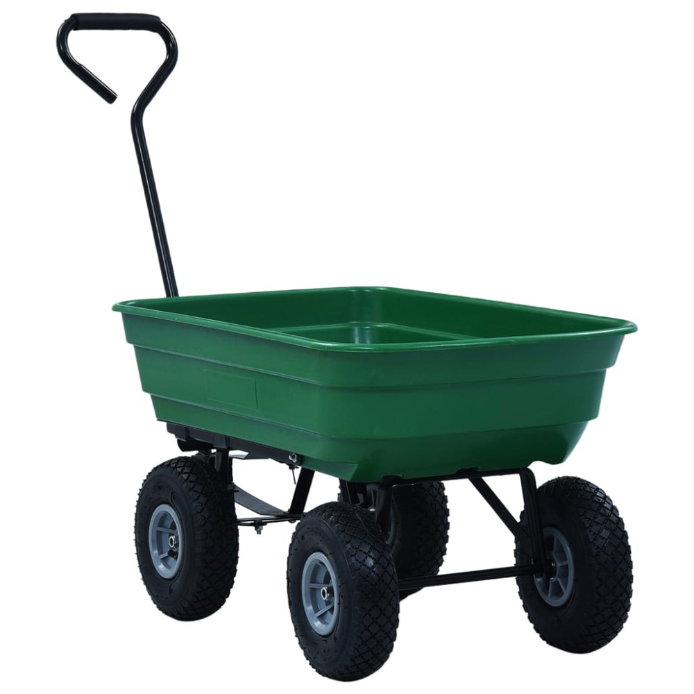 Produktbild för Trädgårdsvagn tippbar 300 kg 75L grön
