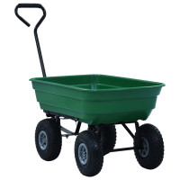 Produktbild för Trädgårdsvagn tippbar 300 kg 75L grön