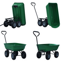 Produktbild för Trädgårdsvagn tippbar 300 kg 75L grön