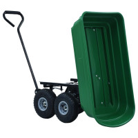Produktbild för Trädgårdsvagn tippbar 300 kg 75L grön