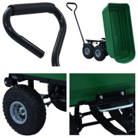 Produktbild för Trädgårdsvagn tippbar 300 kg 75L grön