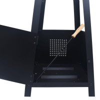 Produktbild för Eldstad svart 35x35x99 cm stål