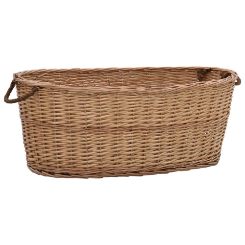 vidaXL Vedkorg med bärhandtag 88x57x34 cm naturlig pil