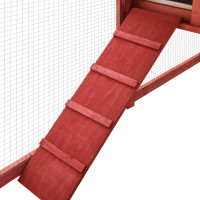 Miniatyr av produktbild för Utebur med inhägnad röd och vit massivt granträ
