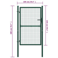 Produktbild för Grind stål 100x150 cm grön