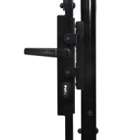 Produktbild för Grind med dubbeldörr och spjut-toppar 400x175 cm