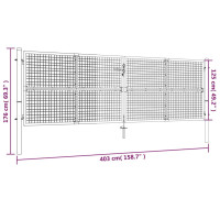 Produktbild för Nätgrind för trädgård galvaniserat stål 400x175 cm grå