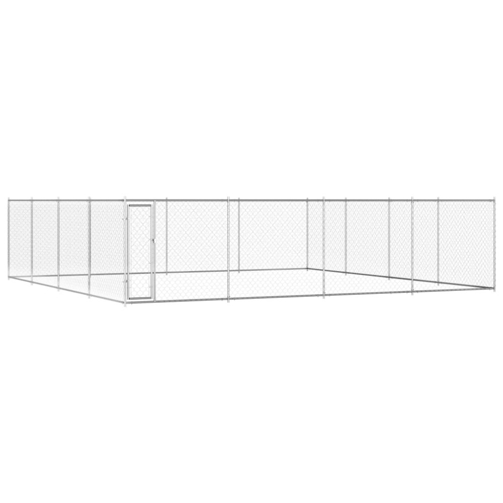 Produktbild för Hundgård för utomhusbruk galvaniserat stål 760x760x185 cm