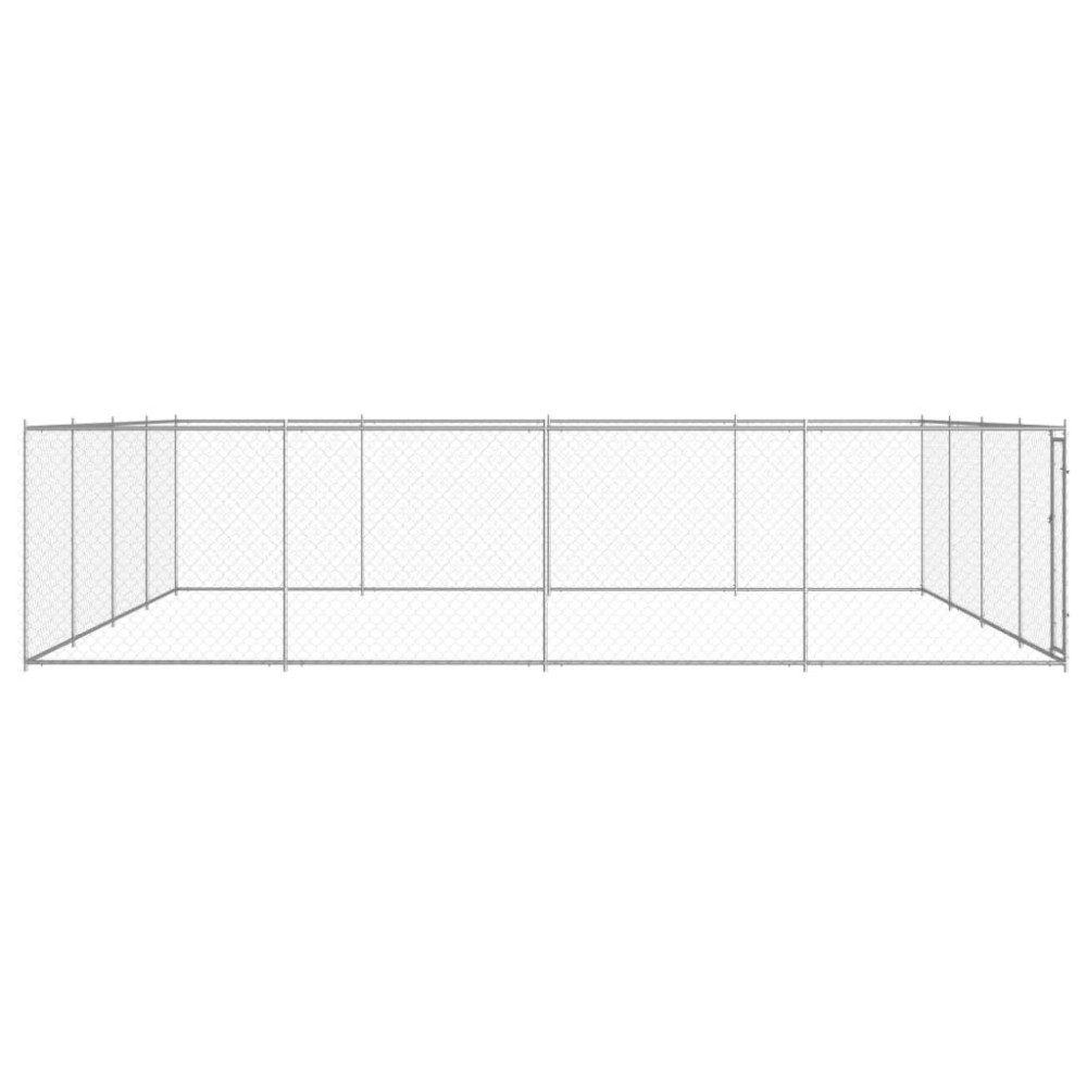 Produktbild för Hundgård för utomhusbruk galvaniserat stål 760x760x185 cm