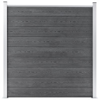 Produktbild för Staketpanel WPC 180x186 cm grå