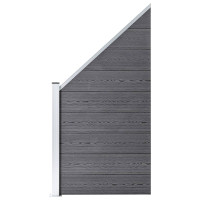 Produktbild för Staketpanel WPC 95x(105-180) cm grå