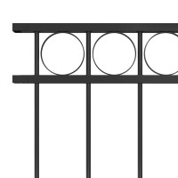 Produktbild för Staketpanel stål 1,7x1 m svart