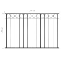 Produktbild för Staketpanel stål 1,7x1 m svart