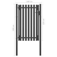 Produktbild för Trädgårdsgrind stål 1x2 m antracit
