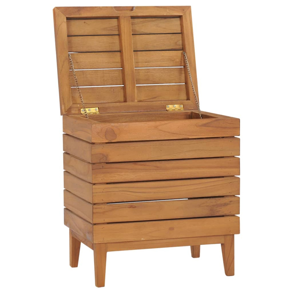 Produktbild för Tvättkorg 40x30x45 cm massiv teak
