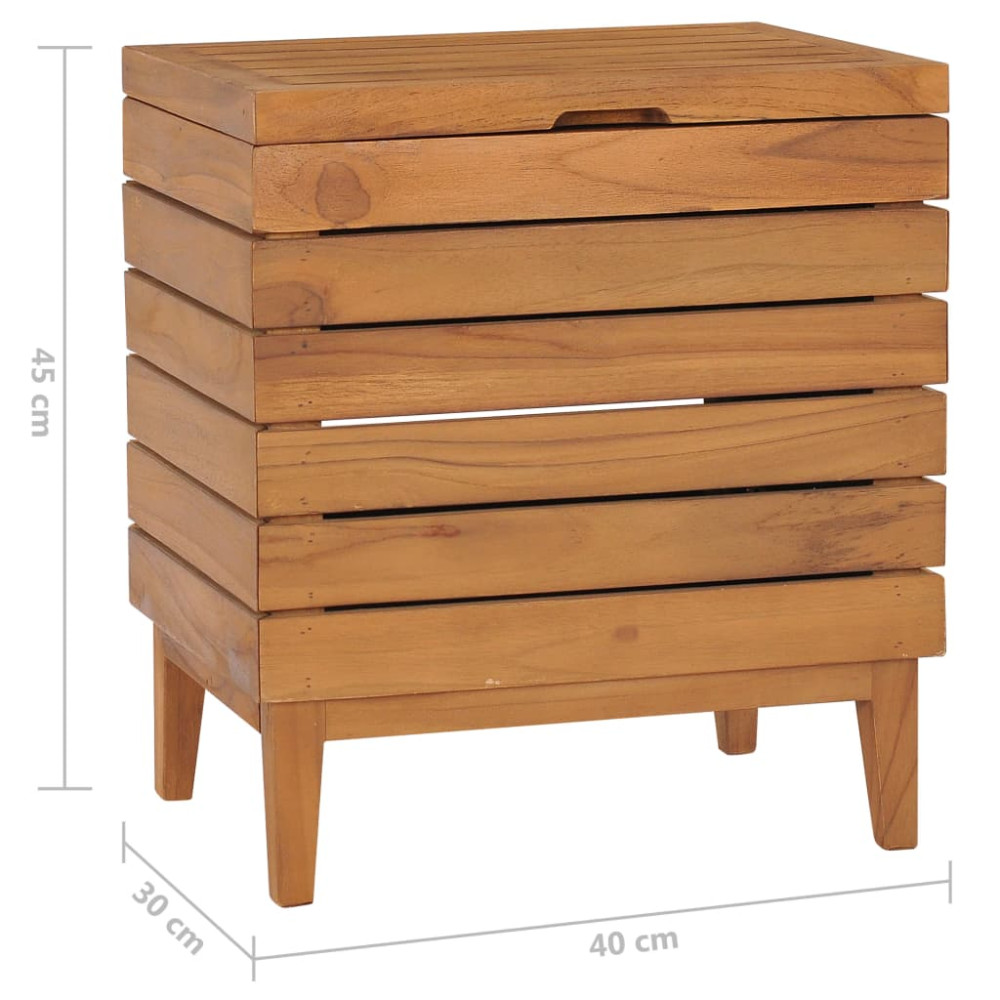 Produktbild för Tvättkorg 40x30x45 cm massiv teak