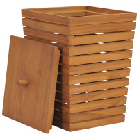 Produktbild för Tvättkorg 30x30x45 cm massiv teak