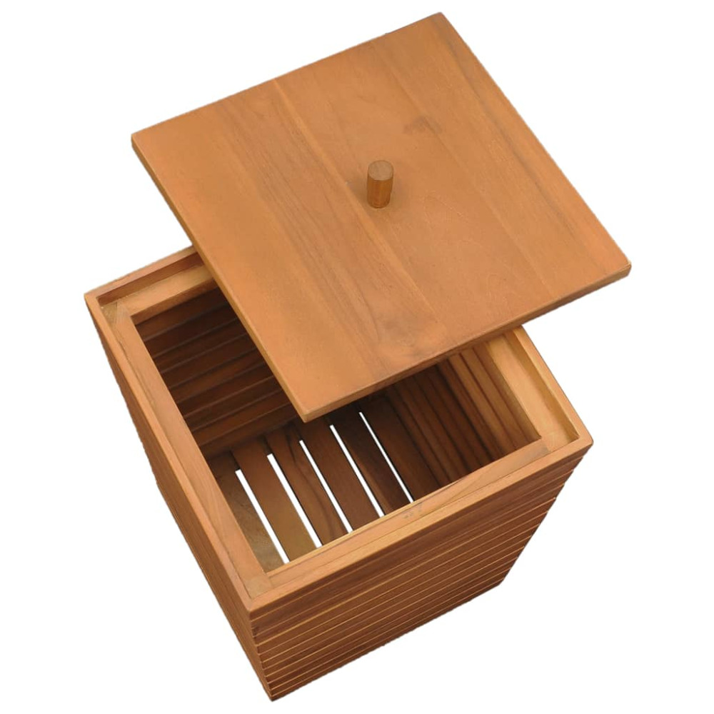 Produktbild för Tvättkorg 30x30x45 cm massiv teak