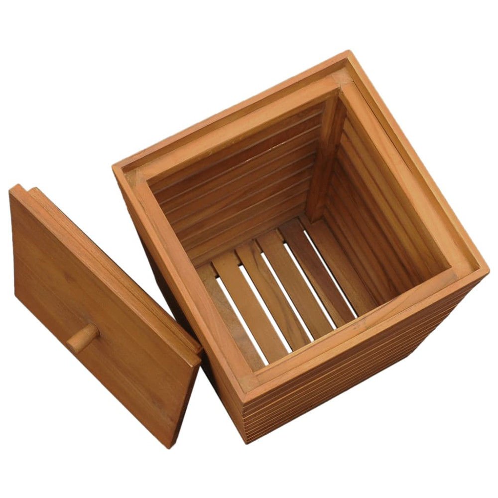 Produktbild för Tvättkorg 30x30x45 cm massiv teak