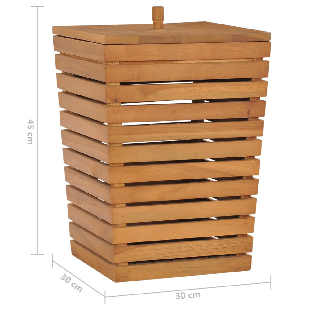 Produktbild för Tvättkorg 30x30x45 cm massiv teak