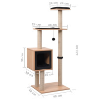 Produktbild för Klösträd med klösmatta i sisal 123 cm