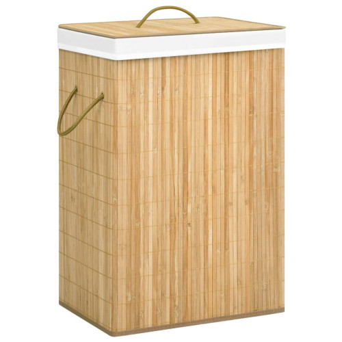 vidaXL Tvättkorg bambu med 2 sektioner 72 L