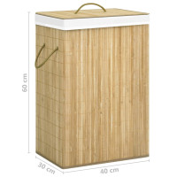 Produktbild för Tvättkorg bambu med 2 sektioner 72 L