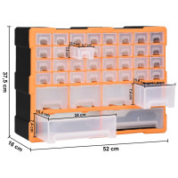 Produktbild för Sortimentskåp med 40 lådor 52x16x37,5 cm