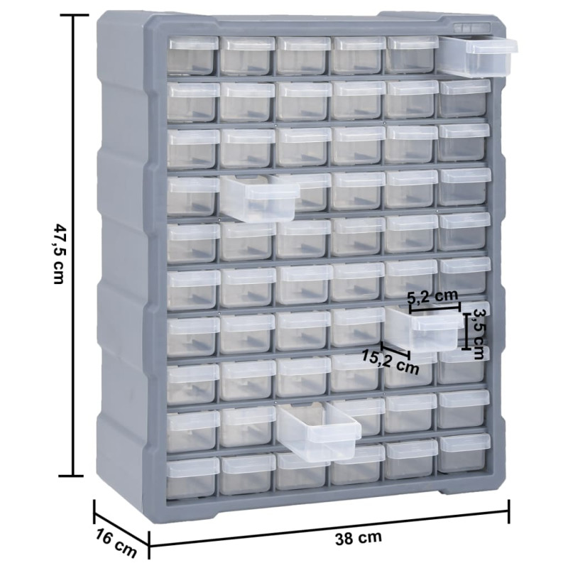 Produktbild för Sortimentskåp med 60 lådor 38x16x47,5 cm