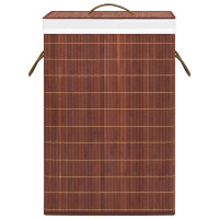 Produktbild för Tvättkorg bambu med 2 sektioner brun 72 L