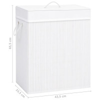Produktbild för Tvättkorg bambu med 1 sektion vit 83 L