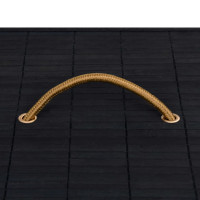 Produktbild för Tvättkorg bambu med 2 sektioner svart 72 L